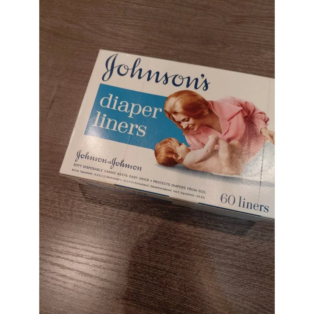 Vintage‎ 70s Johnson's Diaper Liners 60 Count Box Sealed Discontinued Deadstock